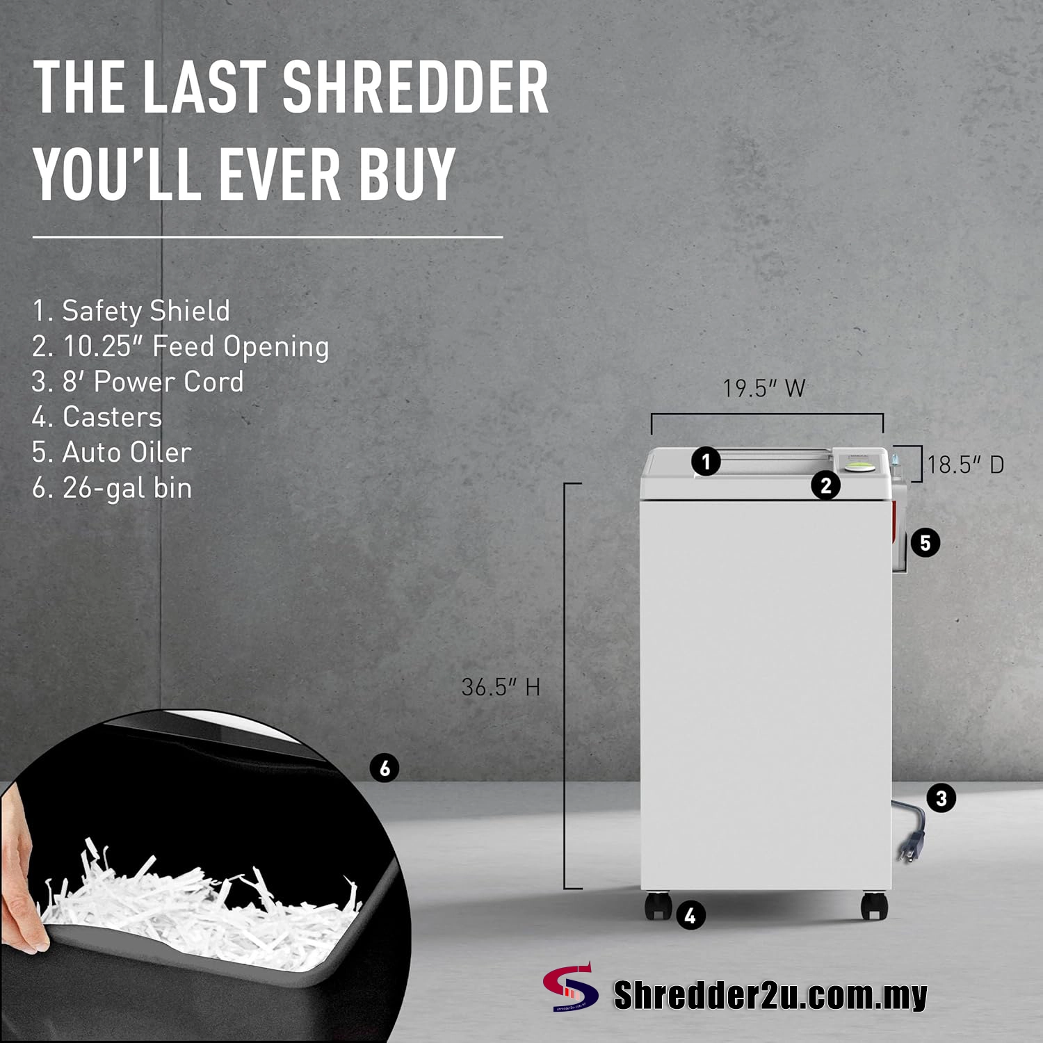 IDEAL 2604CC Automatic Oiler Shredder (Cutting Size: 2x15 mm) - Image 3