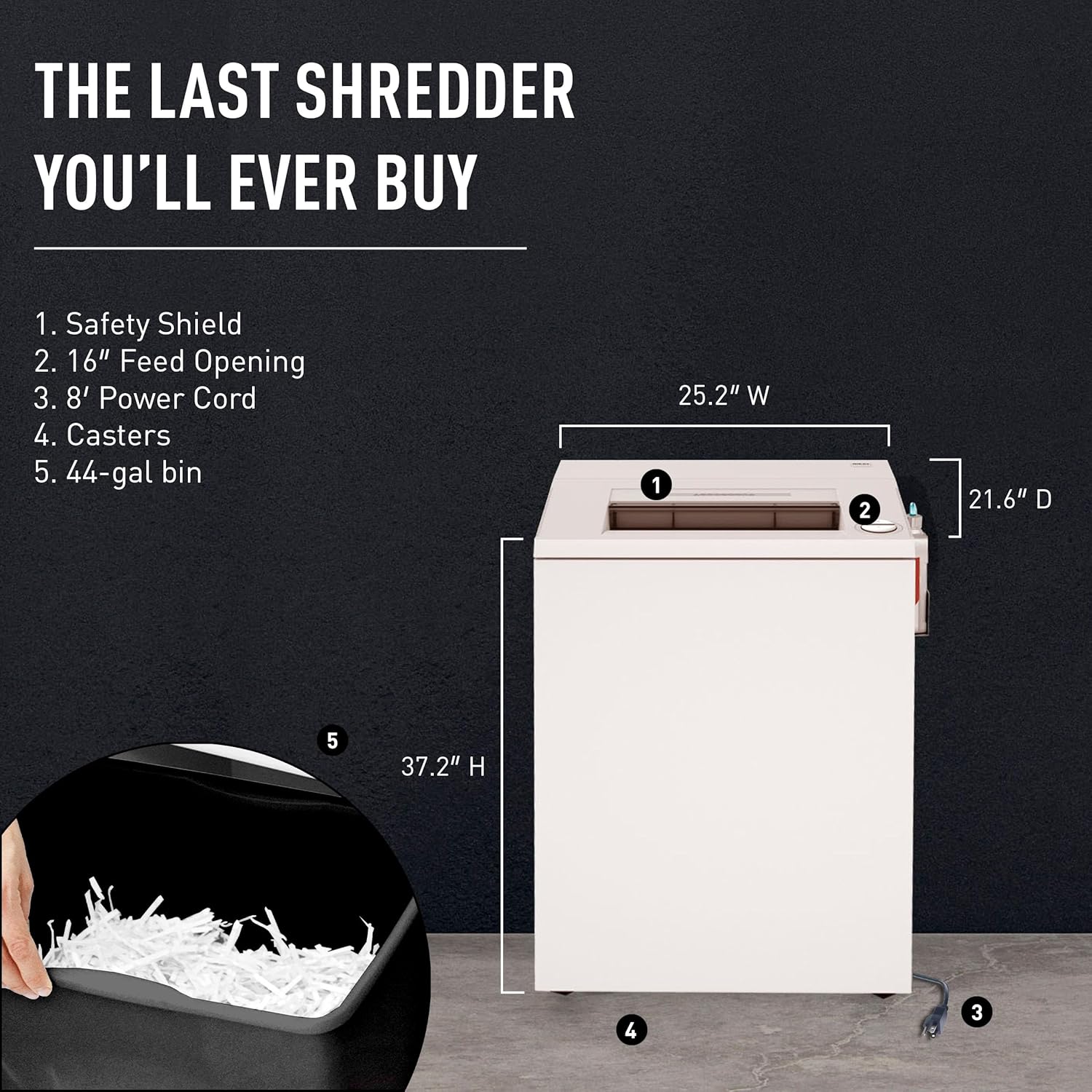 IDEAL 4002CC Cross Cut Paper Shredder (Cutting Size: 2x15mm) - Image 2