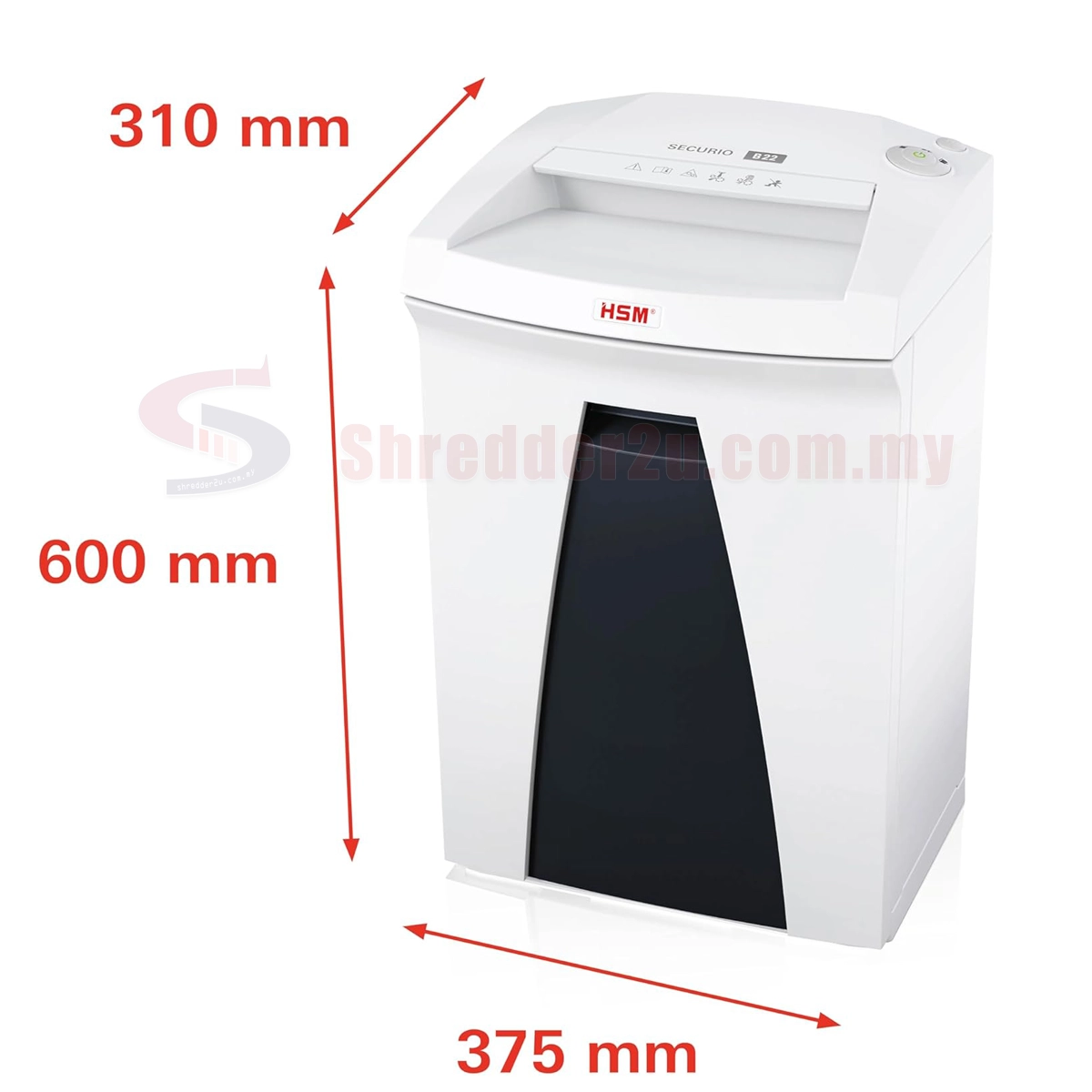 HSM Securio B22CC Paper Shredder (1.9x15mm- Cross Cut) - Image 5