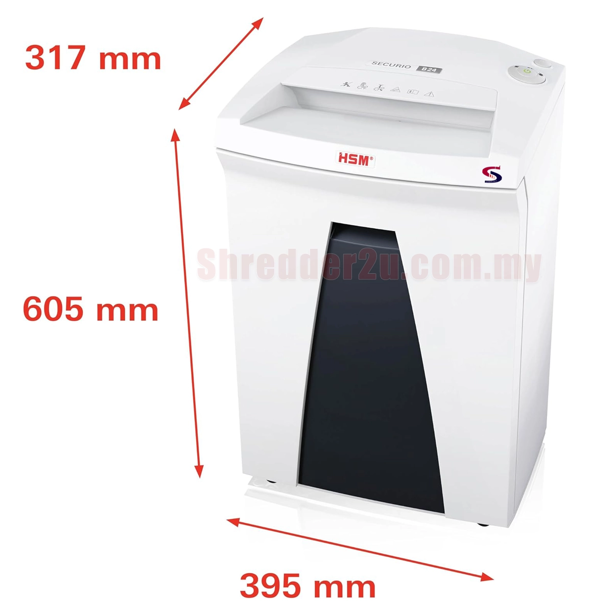 HSM Securio B24S Paper Shredder (3.9mm- Straight Cut) - Image 3