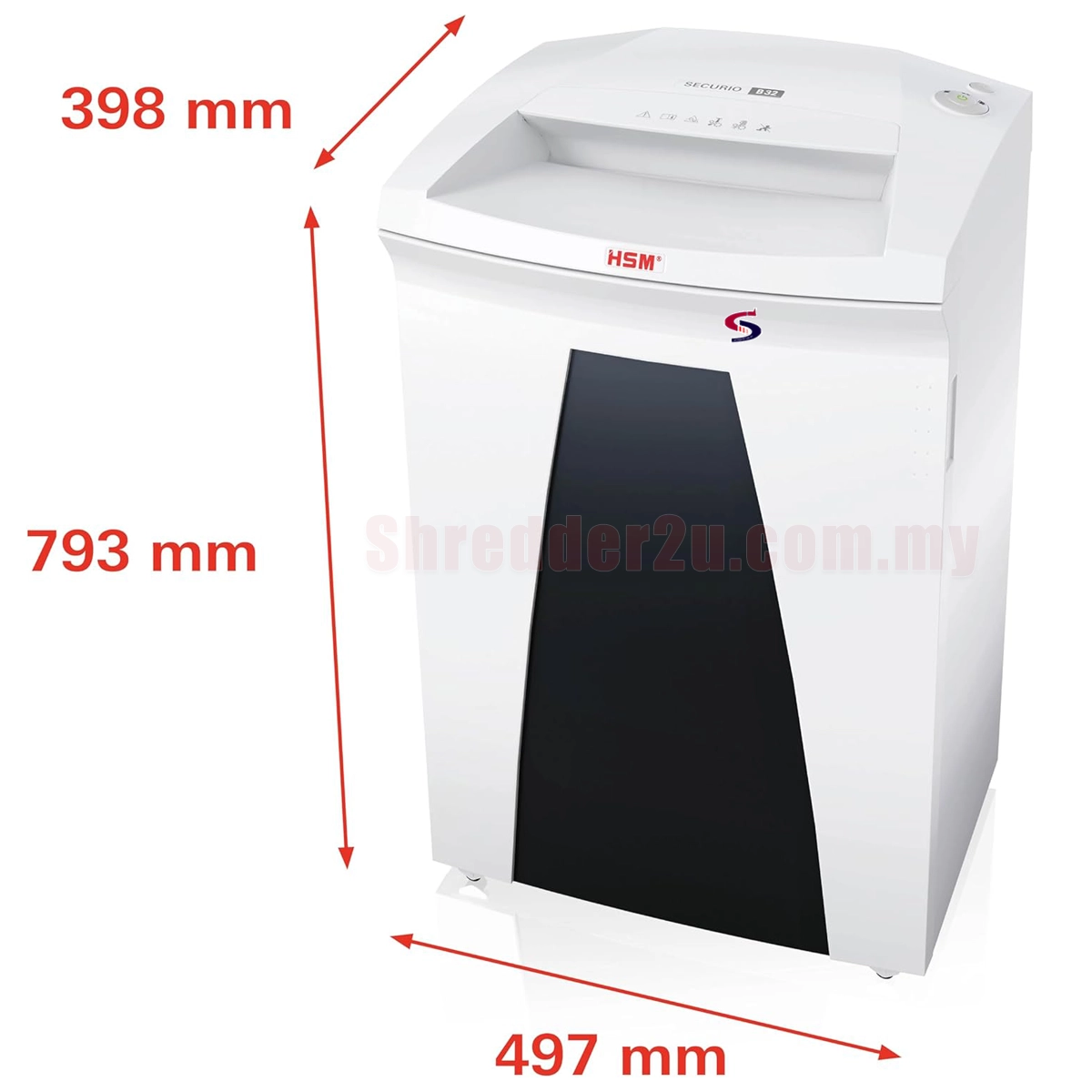 HSM Securio B32CC Paper Shredder (1.9x15mm- Cross Cut) - Image 3