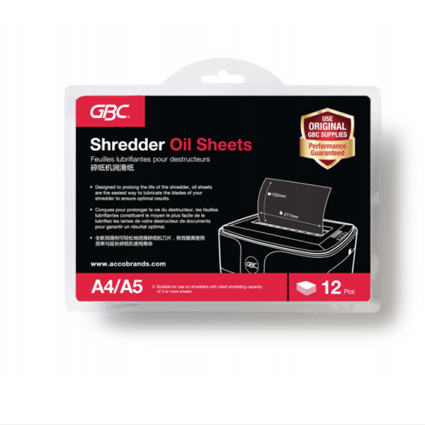 GBC Shredder Oil Sheets