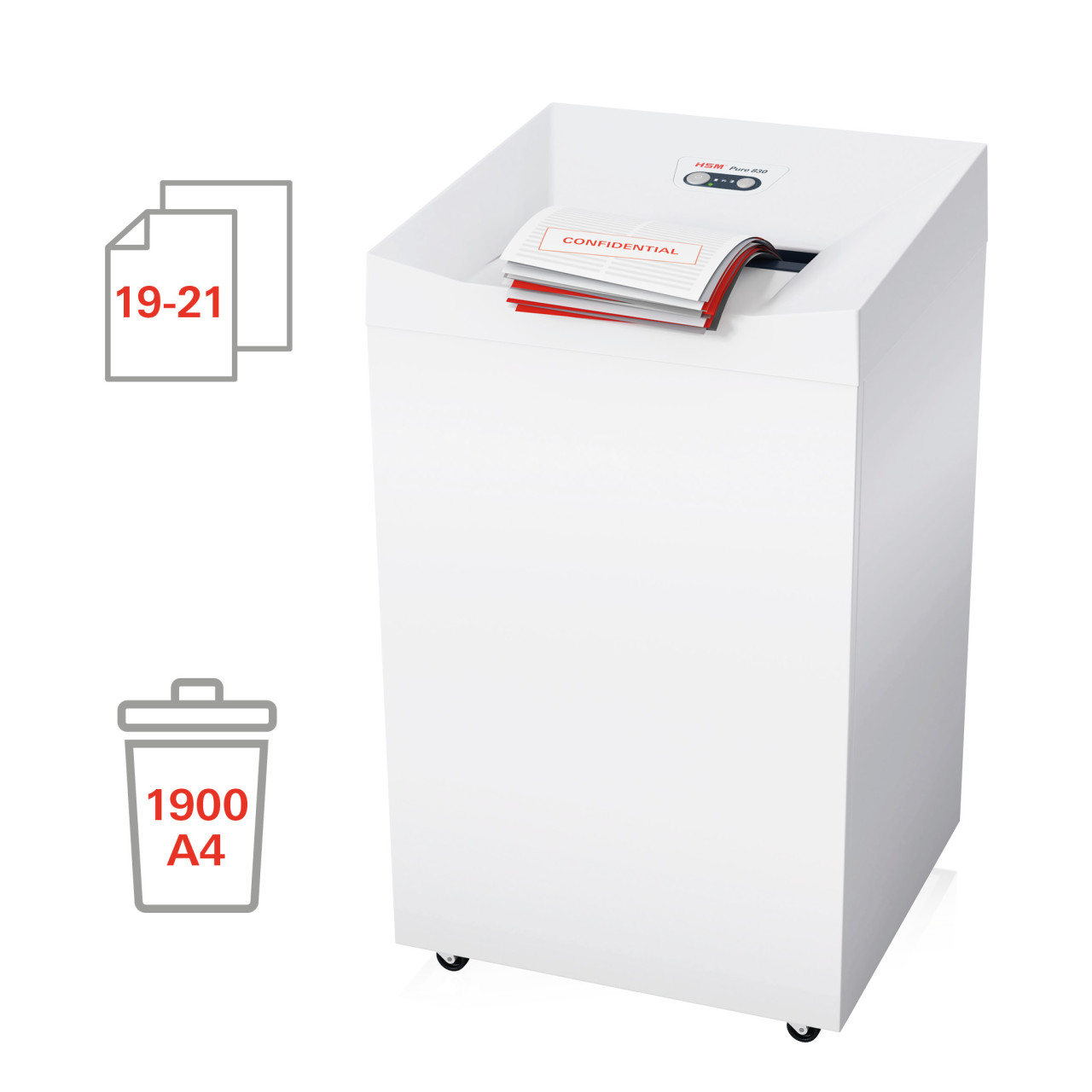 HSM Pure 830CC Paper Shredder (1.9x15mm- Cross Cut) - Image 3