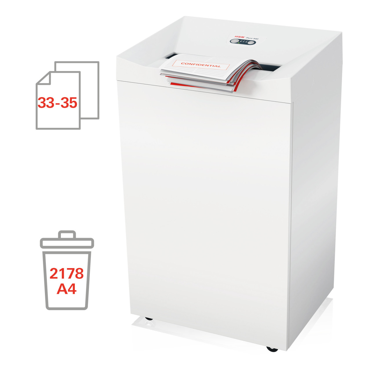 HSM Pure 940C Paper Shredder (3.9x30mm- Cross Cut) - Image 3