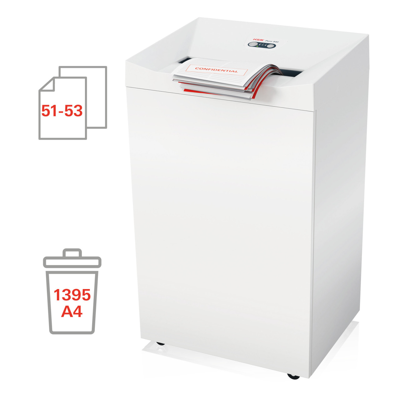 HSM Pure 940S Paper Shredder (5.8mm- Straight Cut) - Image 3