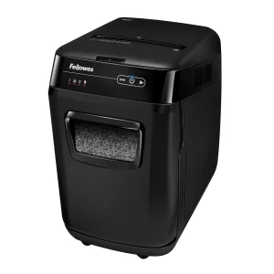 Fellowes AutoMax 200M automatic-feed micro-cut paper shredder, security level P-5