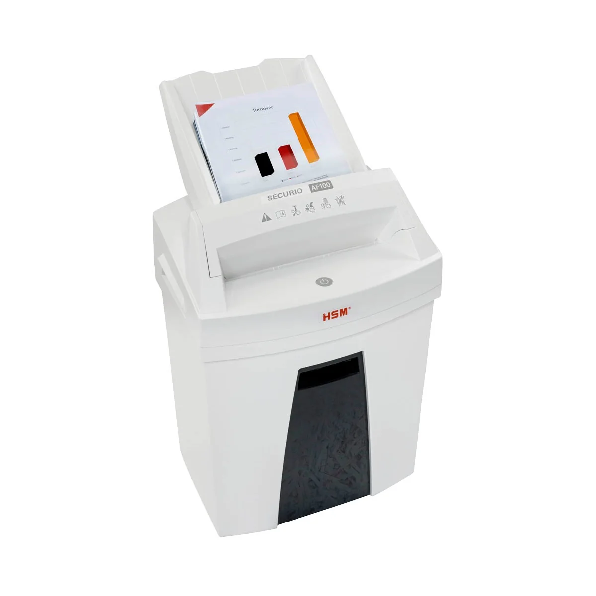 HSM Securio AF100C auto-feed cross-cut paper shredder, security level P-4