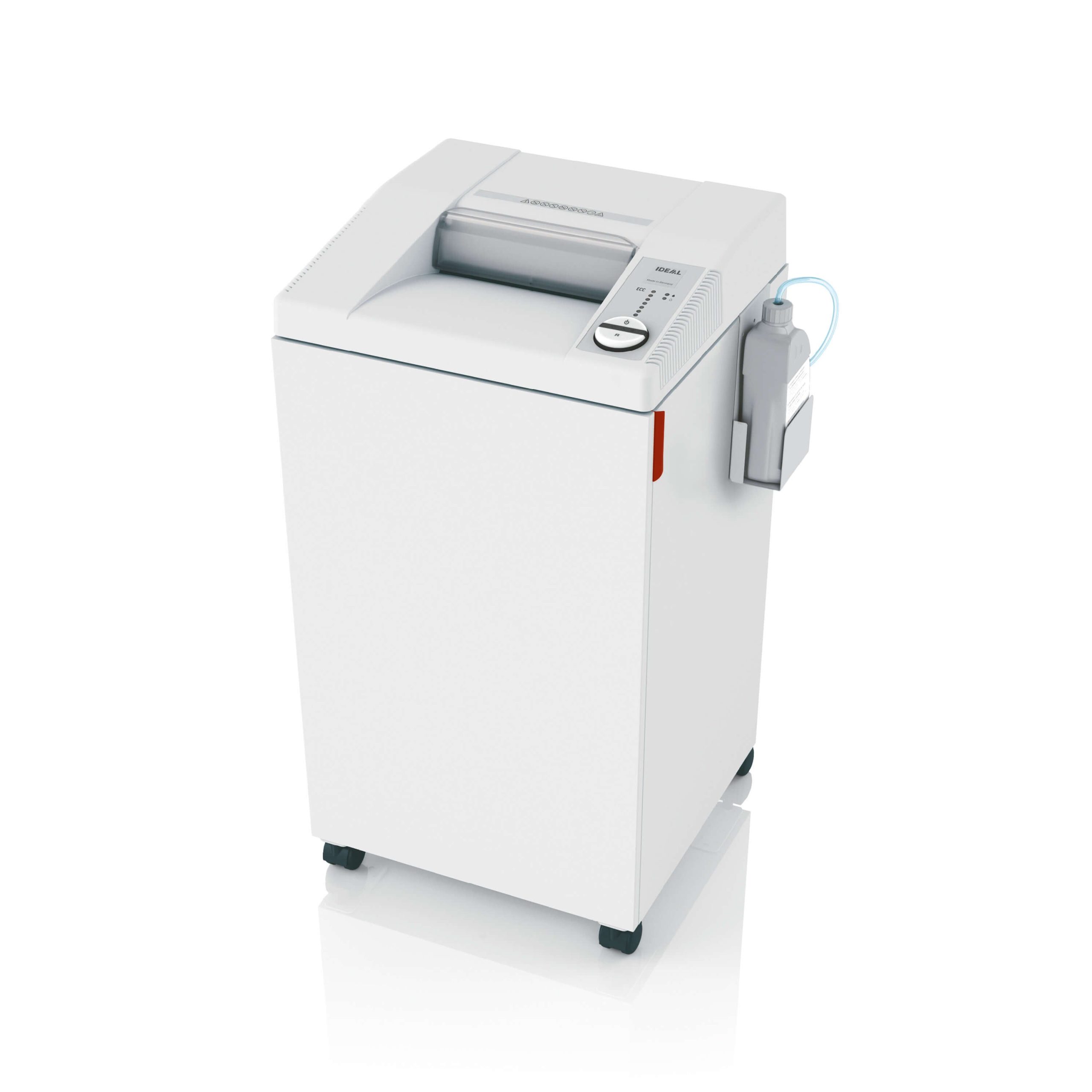 IDEAL 2605 SMC ultra micro cut paper shredder with automatic oiler, security level P-7, side view