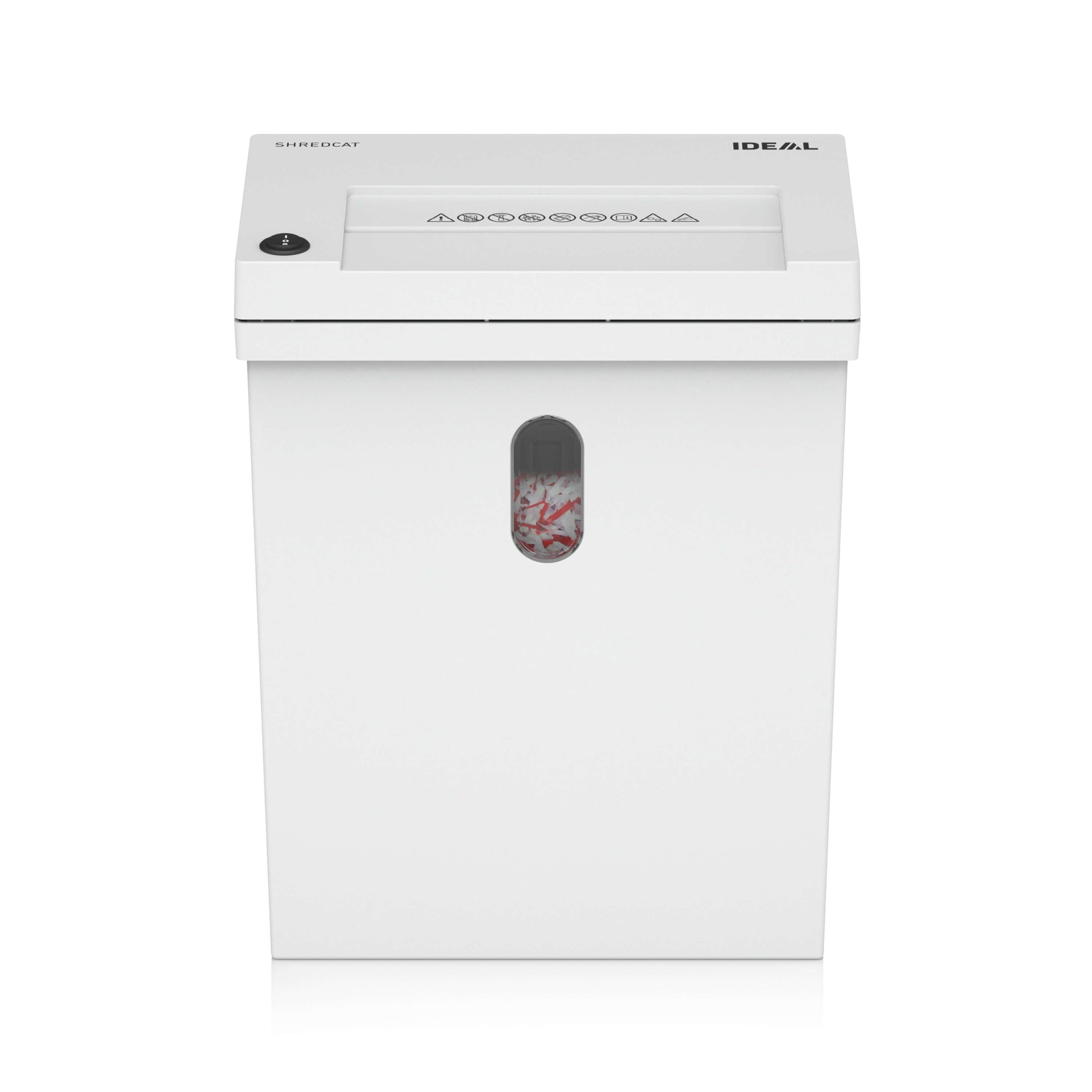 IDEAL Shredcat 8100CC cross cut paper shredder, security level P-4, front view
