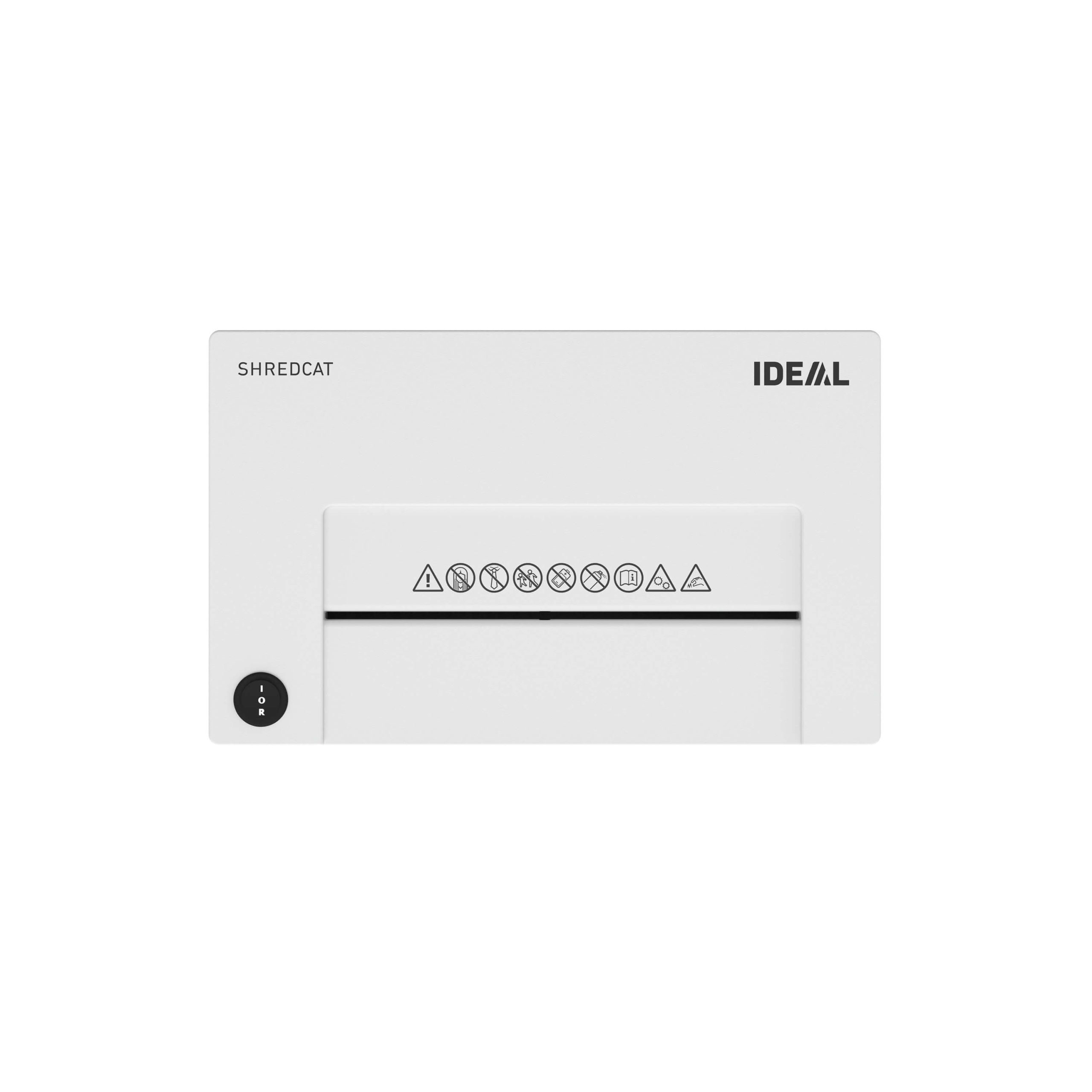IDEAL Shredcat 8100CC cross cut paper shredder, security level P-4, top view