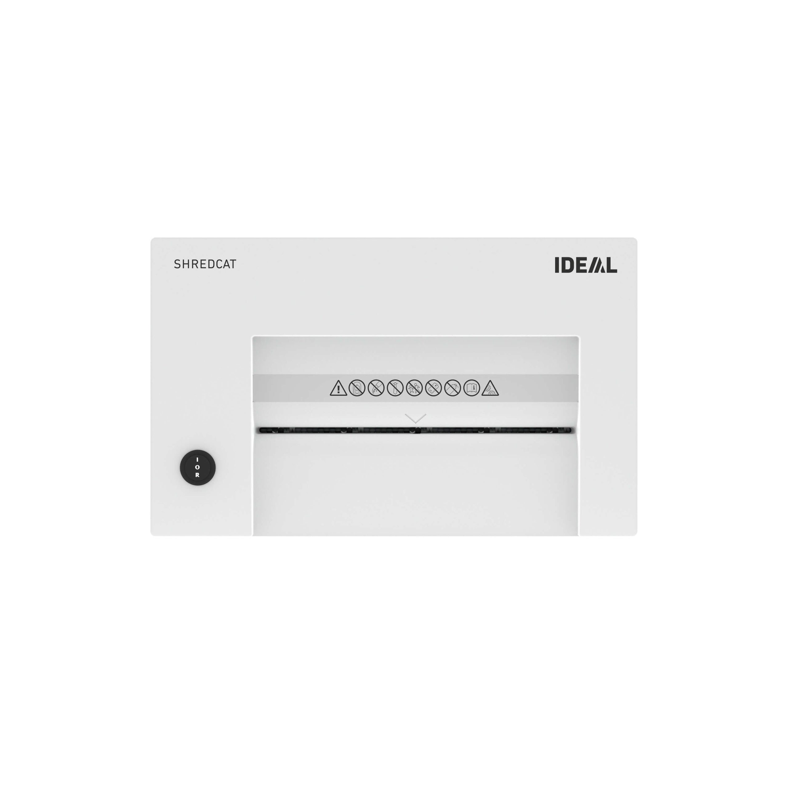IDEAL Shredcat 8200CC micro cut paper shredder, security level P-5, top view