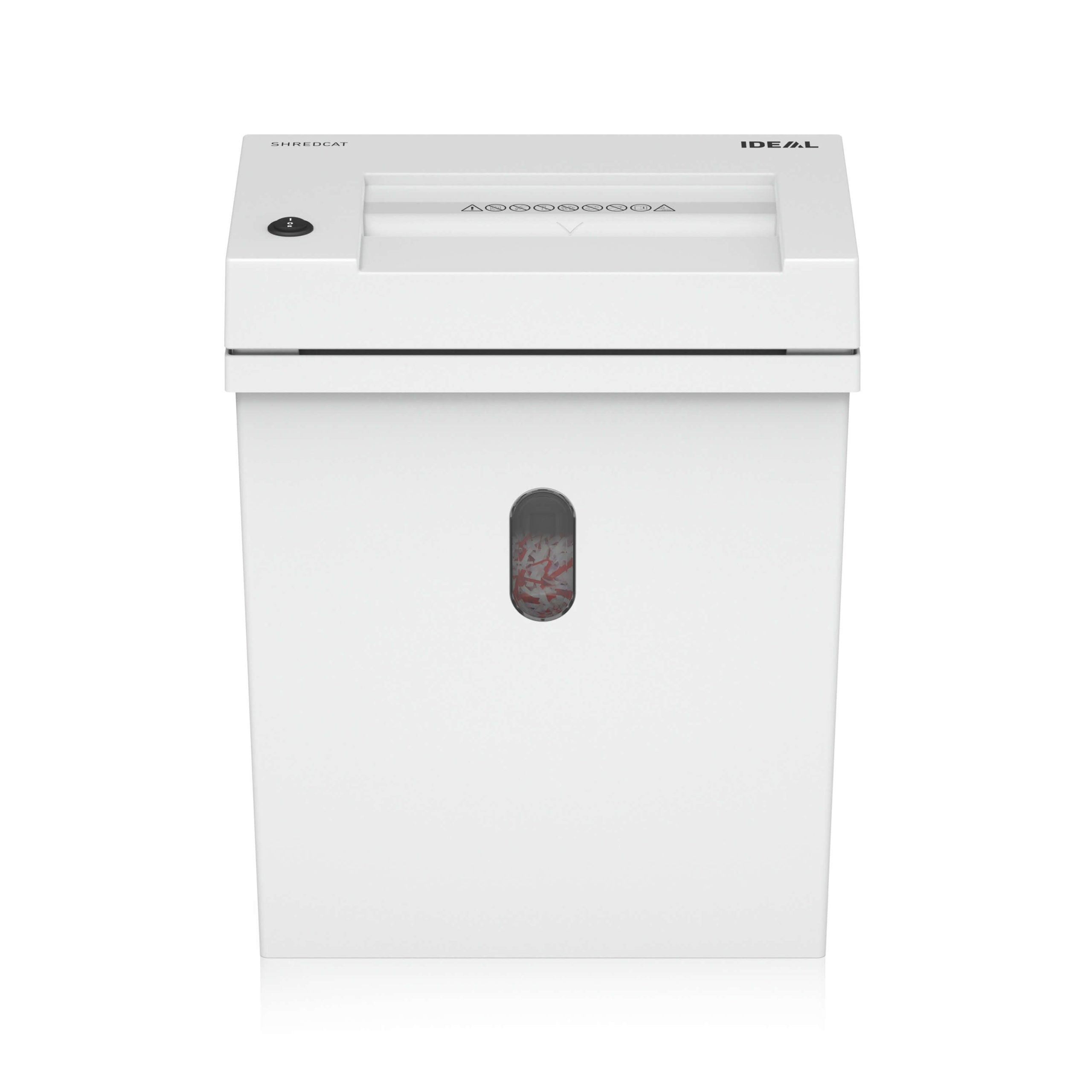 IDEAL Shredcat 8200CC micro cut paper shredder, security level P-5, front view